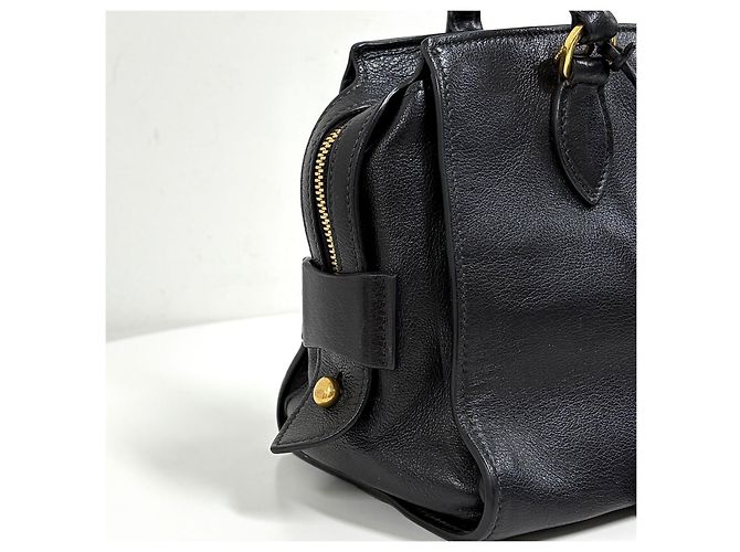 Prada Borsa Tote in Pelle di Vitello Borsa a Tracolla Nera - vista 10