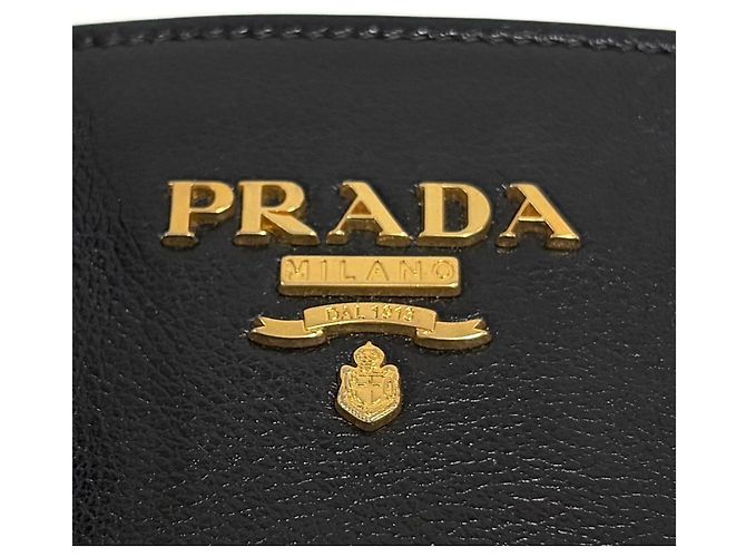 Prada Borsa Tote in Pelle di Vitello Borsa a Tracolla Nera - vista 8