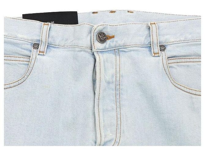 Balmain Pantaloni in denim da uomo Biker Slim Fit lavati eダメージ - vista 5