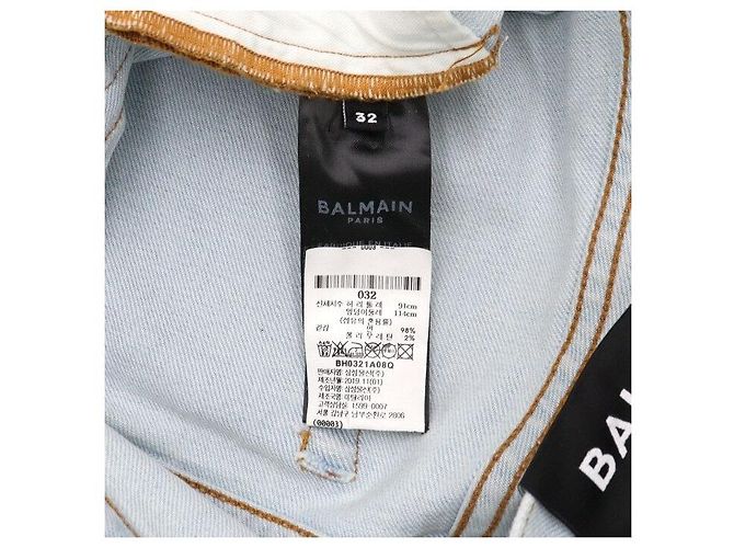 Balmain Pantaloni in denim da uomo Biker Slim Fit lavati eダメージ - vista 9