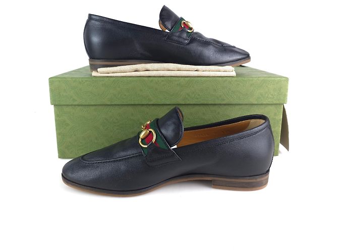 Mocassini Gucci Horsebit Web in pelle marrone - vista 2