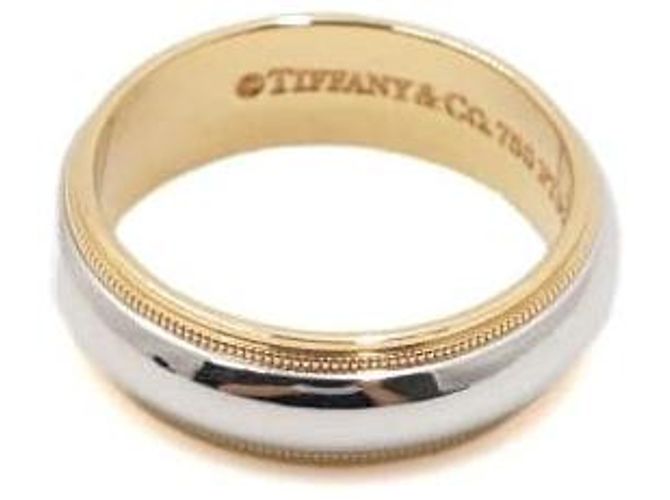 Tiffany & Co Fede nuziale Milgrain in combinazione Oro Giallo e Platino - vista 2