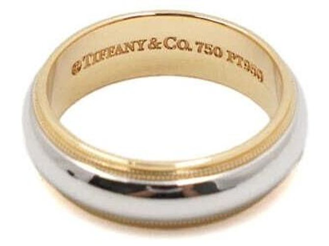 Tiffany & Co Fede nuziale Milgrain in combinazione Oro Giallo e Platino - vista 3
