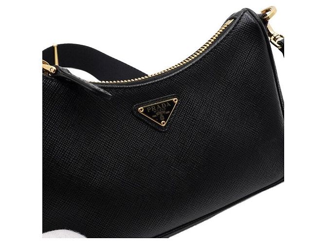 Prada Mini borsa hobo con tracolla a catena dorata - vista 10
