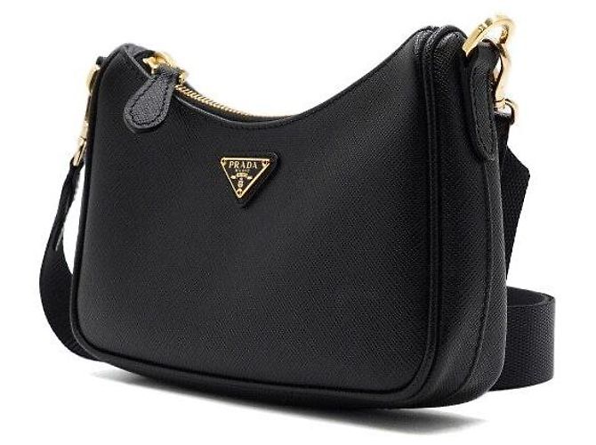 Prada Mini borsa hobo con tracolla a catena dorata - vista 2