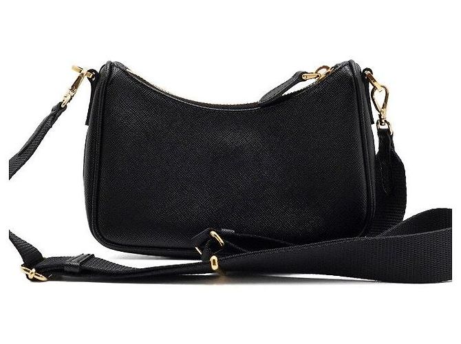 Prada Mini borsa hobo con tracolla a catena dorata - vista 4
