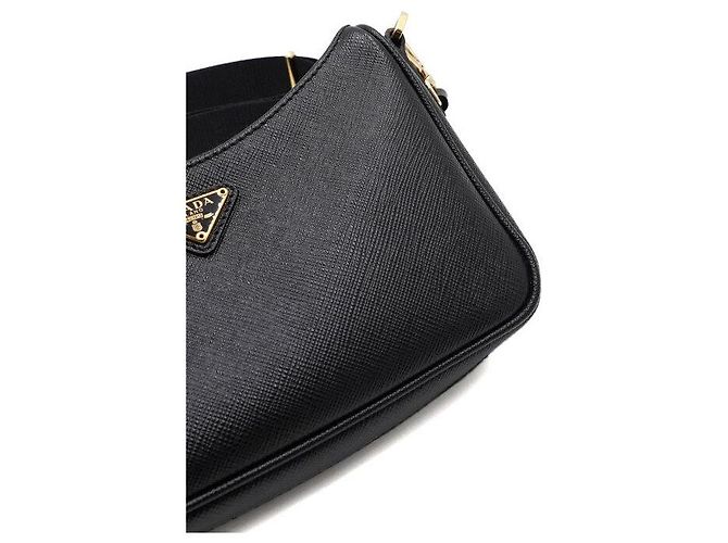 Prada Mini borsa hobo con tracolla a catena dorata - vista 7