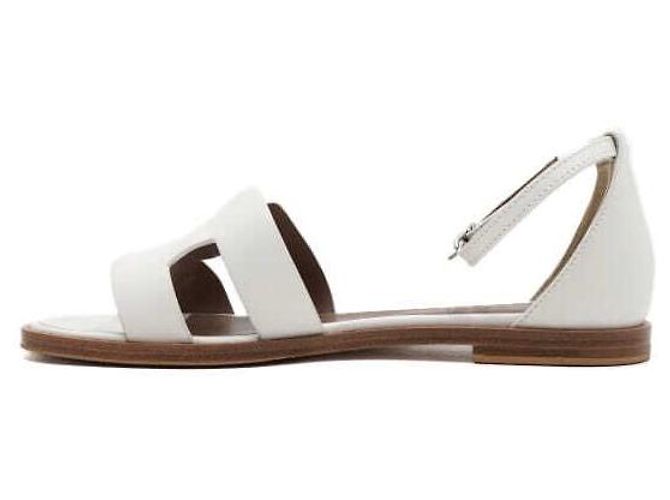 Hermès Sandali con cinturino Santorini da donna, bianco - vista 4