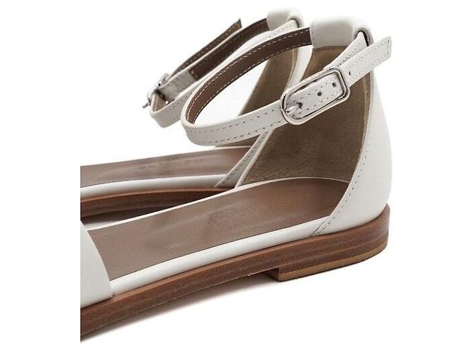 Hermès Sandali con cinturino Santorini da donna, bianco - vista 6