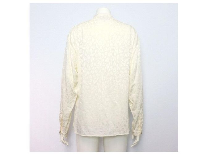 Chanel Blusa de cinta de seda para mujer con logo CC de leopardo - vista 4
