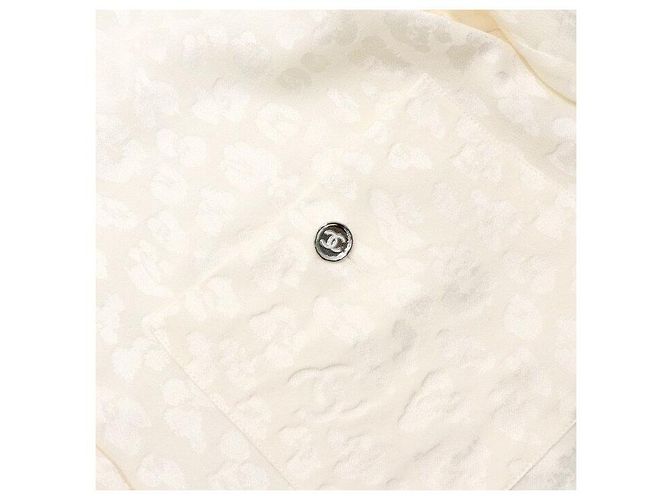 Chanel Blusa de cinta de seda para mujer con logo CC de leopardo - vista 6