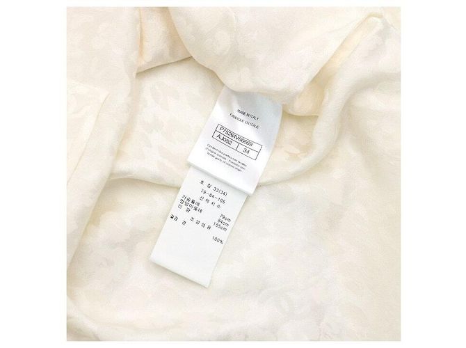 Chanel Blusa de cinta de seda para mujer con logo CC de leopardo - vista 7