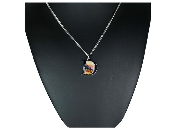 Collana Dior D Logo Marrone Metallo - vista 4