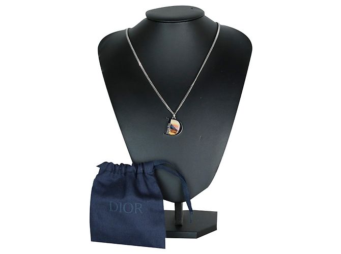 Collana Dior D Logo Marrone Metallo - vista 7