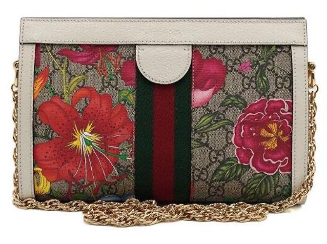 Gucci Borsa a tracolla e a spalla Ophidia GG Flora Gold Chain - vista 5