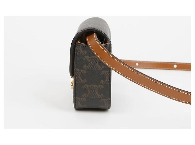 Céline Borsa a tracolla da donna Triope Mini Clode in tela e vitello - vista 5