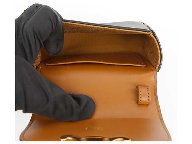 Céline Borsa a tracolla da donna Triope Mini Clode in tela e vitello - vista 9