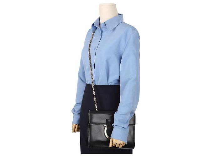 Salvatore Ferragamo Borsa a tracolla Talia Chain Black - vista 12