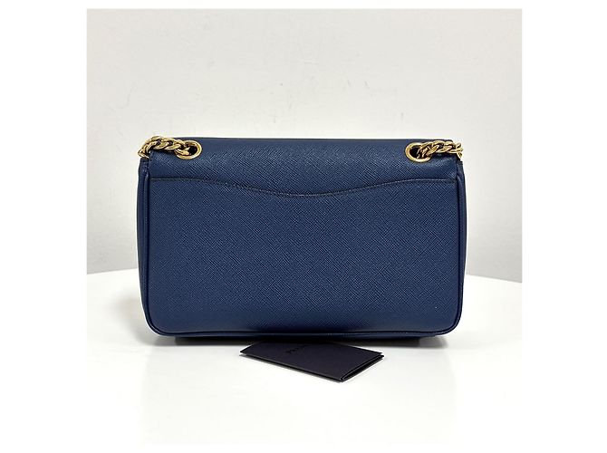 Prada Borsa a tracolla e spalla con patta in Saffiano e catena - vista 4