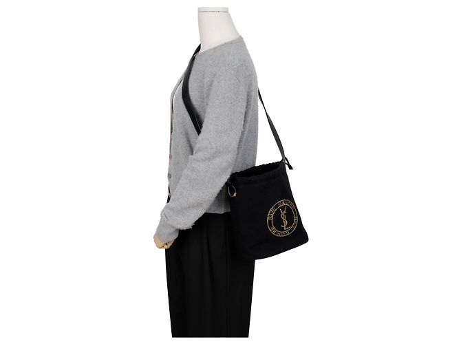 Autre Marque Borsa a tracolla con logo ricamato Nero - vista 13