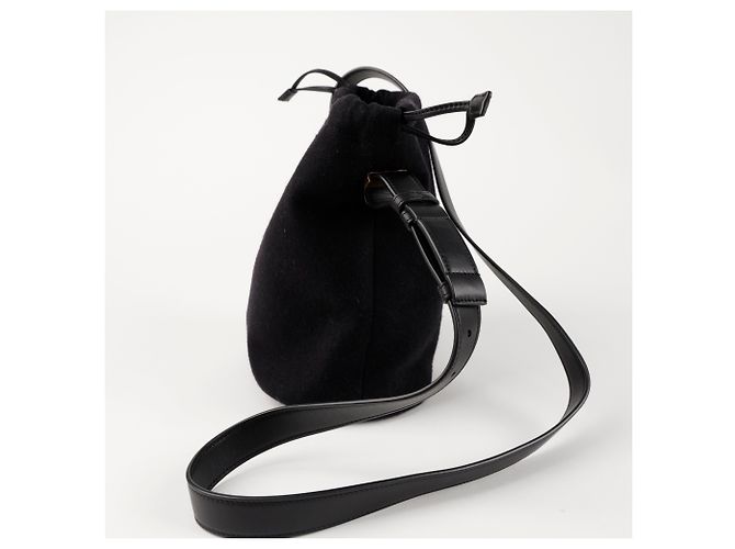 Autre Marque Borsa a tracolla con logo ricamato Nero - vista 6