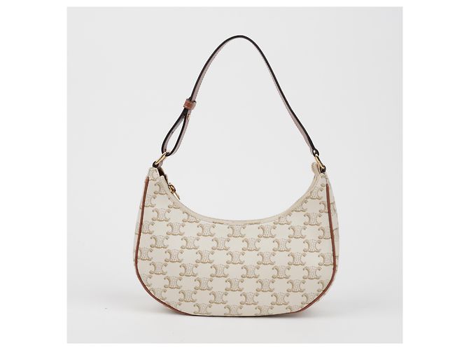 Céline Medium Triomphe Canvas Leather White - vista 2