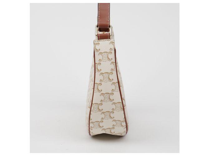Céline Medium Triomphe Canvas Leather White - vista 4