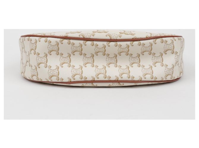 Céline Medium Triomphe Canvas Leather White - vista 6