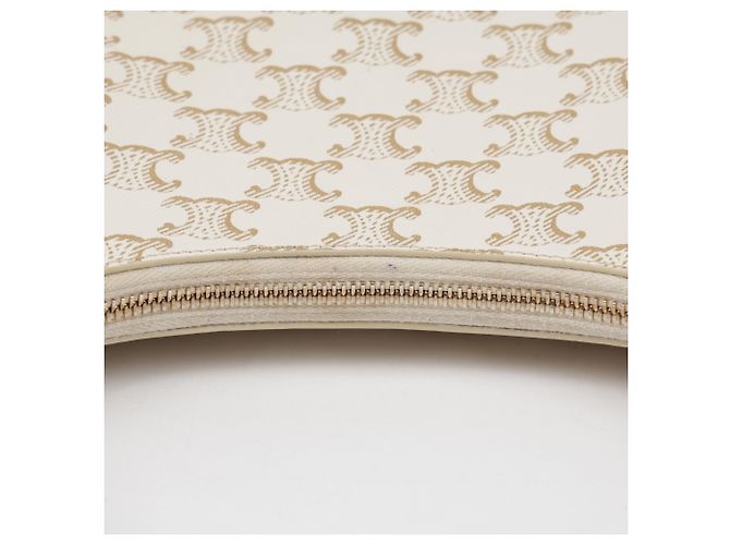 Céline Medium Triomphe Canvas Leather White - vista 7