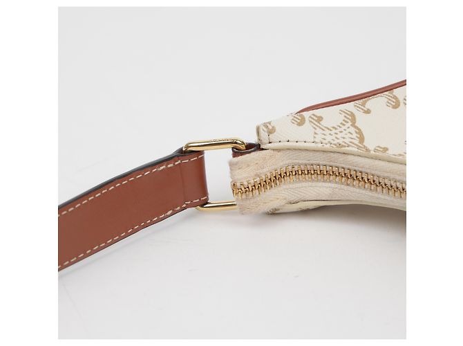 Céline Medium Triomphe Canvas Leather White - vista 9