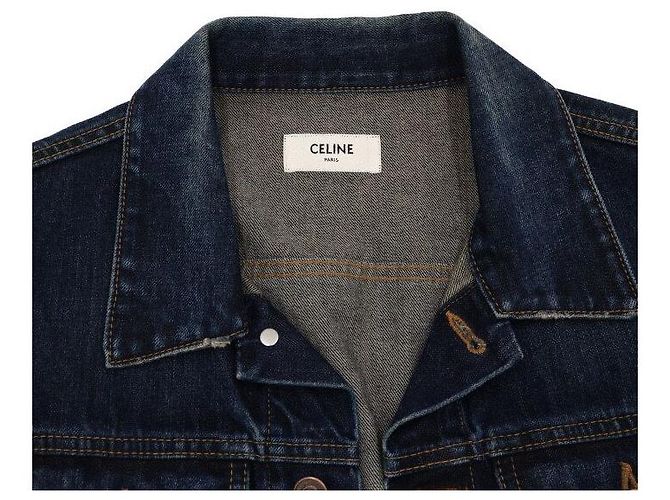 Céline Giacca trucker in denim di cotone da uomo - vista 5