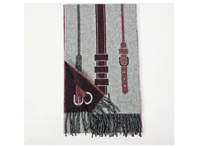 Hermès Sciarpa in cashmere grigia - vista 10