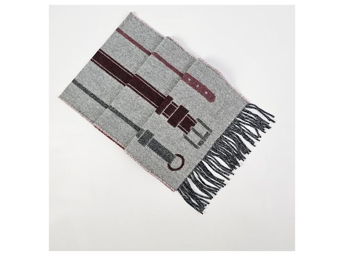 Hermès Sciarpa in cashmere grigia - vista 11