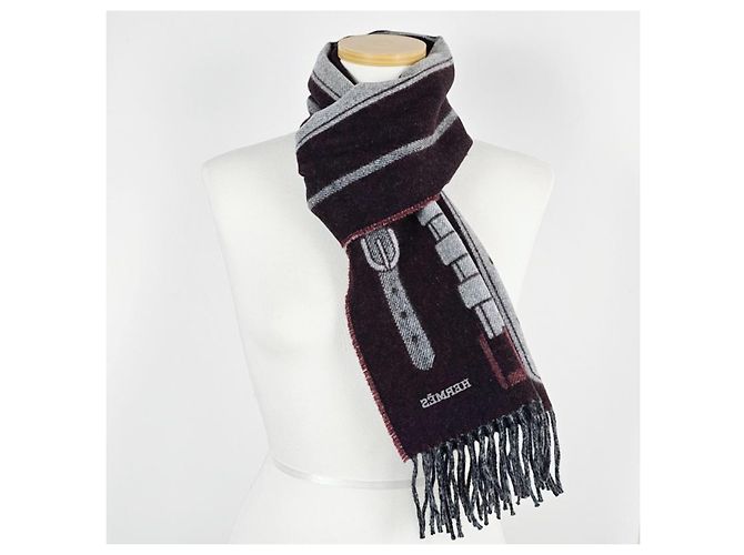 Hermès Sciarpa in cashmere grigia - vista 12