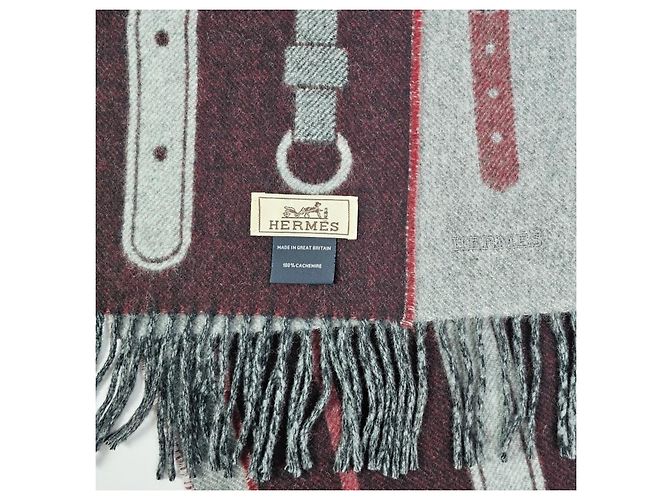 Hermès Sciarpa in cashmere grigia - vista 14