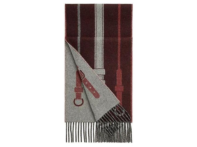 Hermès Sciarpa in cashmere grigia - vista 2