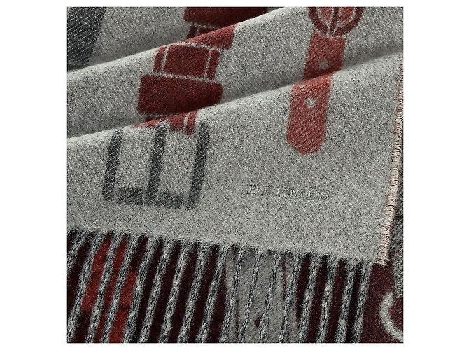 Hermès Sciarpa in cashmere grigia - vista 7