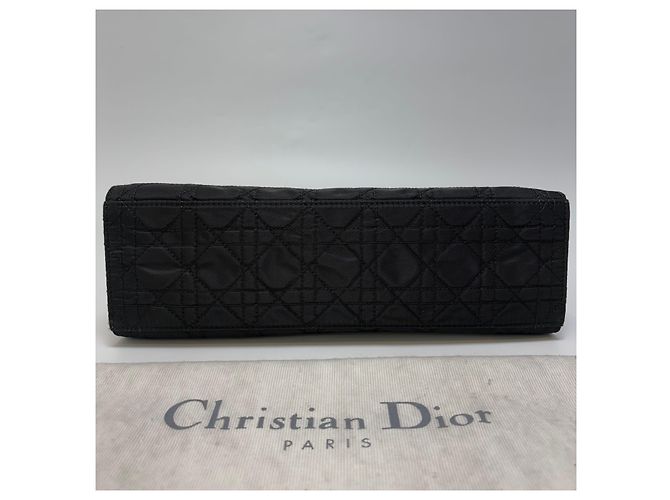 Borsa Tote Lady Dior Cannage Nero Argento Medium - vista 15