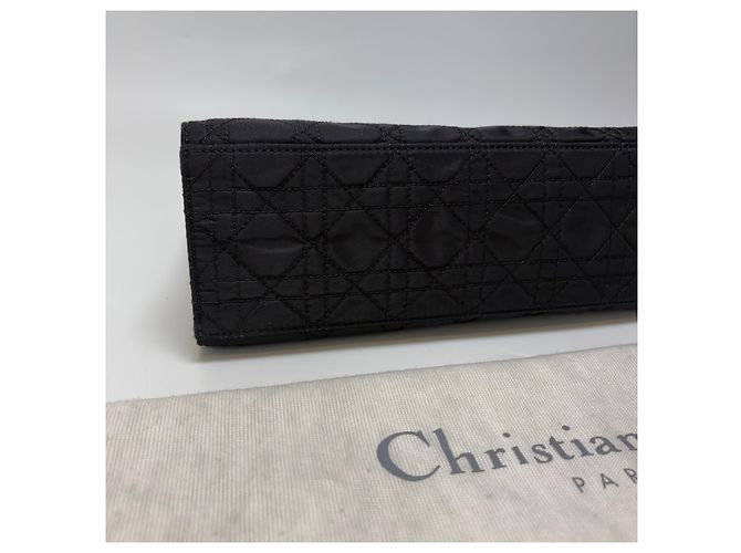 Borsa Tote Lady Dior Cannage Nero Argento Medium - vista 17