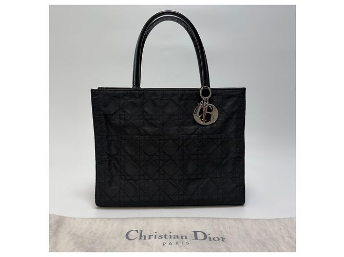 Borsa Tote Lady Dior Cannage Nero Argento Medium - vista 2