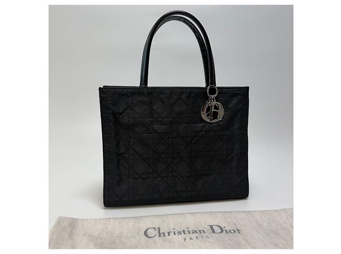 Borsa Tote Lady Dior Cannage Nero Argento Medium - vista 4