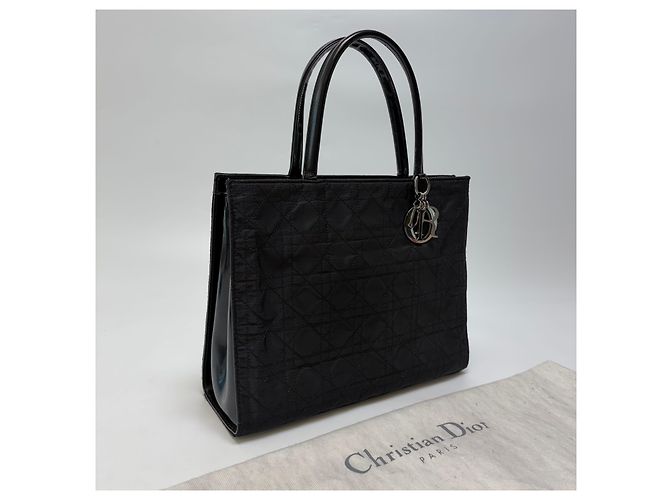 Borsa Tote Lady Dior Cannage Nero Argento Medium - vista 5