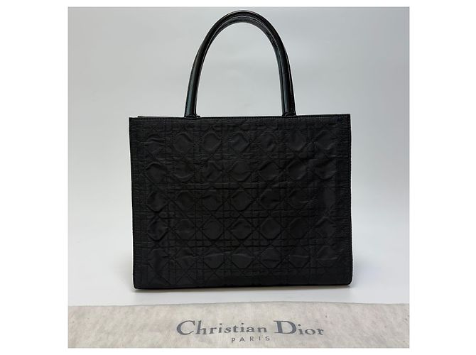 Borsa Tote Lady Dior Cannage Nero Argento Medium - vista 8