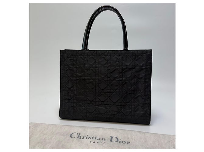 Borsa Tote Lady Dior Cannage Nero Argento Medium - vista 9