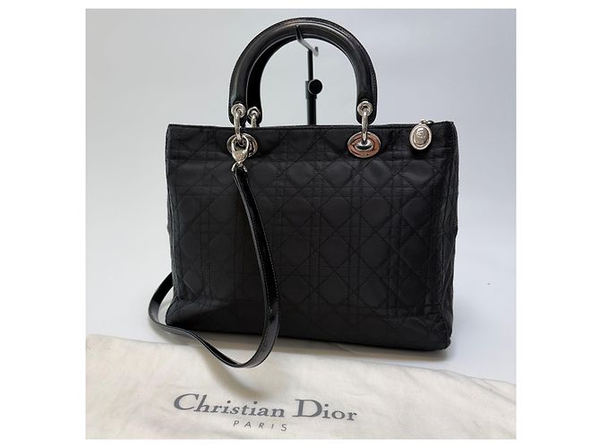 Dior Lady Cannage Tote Bag Black Silver Medium - Ansicht 10