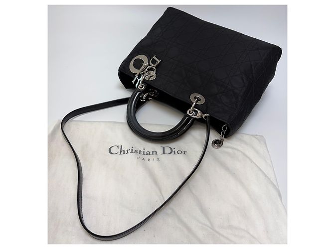 Dior Lady Cannage Tote Bag Black Silver Medium - Ansicht 12