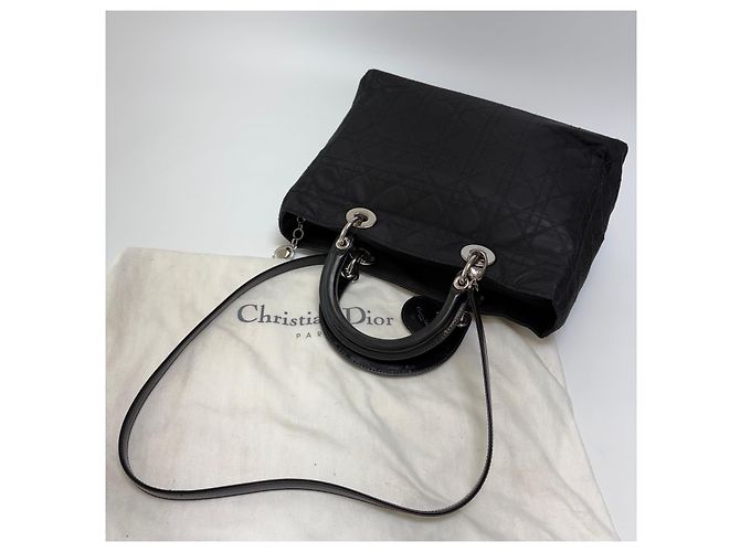 Dior Lady Cannage Tote Bag Black Silver Medium - Ansicht 14