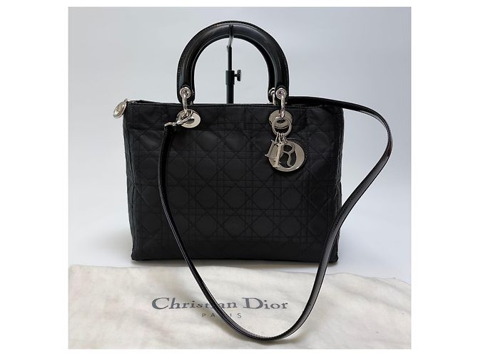 Dior Lady Cannage Tote Bag Black Silver Medium - Ansicht 2
