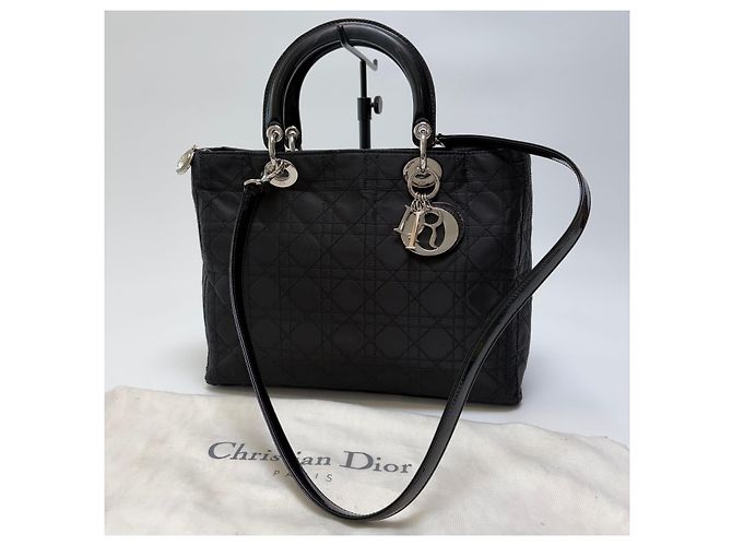 Dior Lady Cannage Tote Bag Black Silver Medium - Ansicht 3