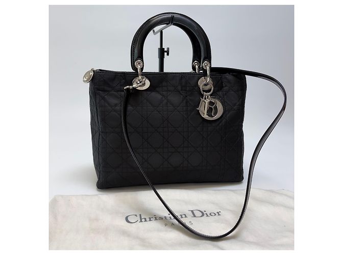Dior Lady Cannage Tote Bag Black Silver Medium - Ansicht 4